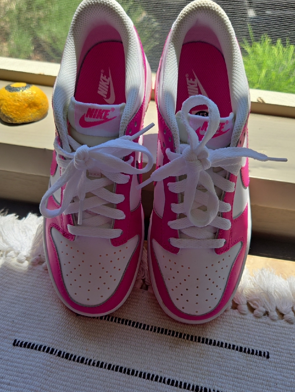 Nike Women’s Hot Pink and White Low-Top Sneakers